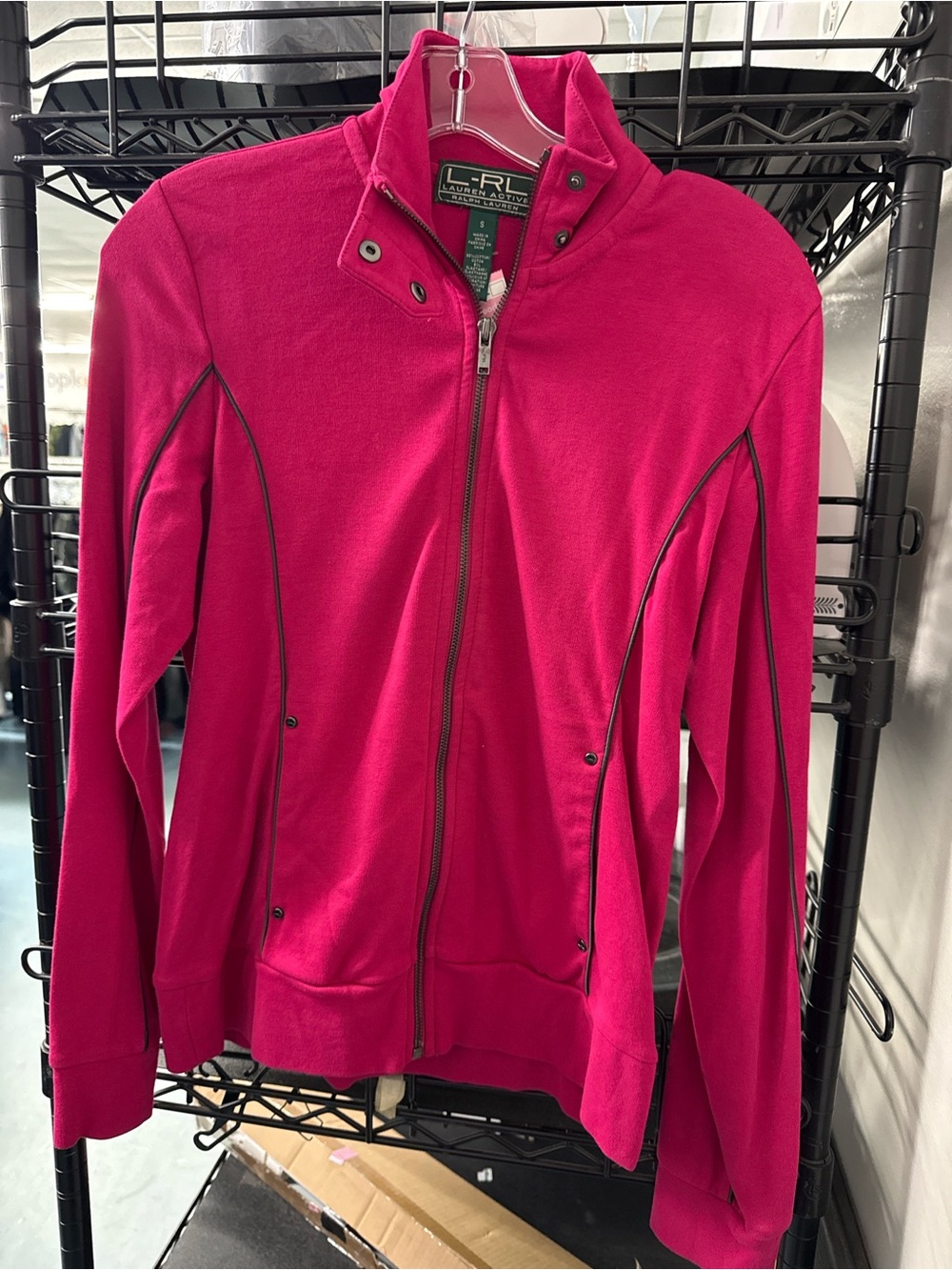 Ralph Lauren Fuchsia Zip-Front Bomber Jacket